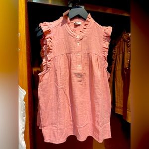 JCrew Mercantile Gauze Ruffle Tank
